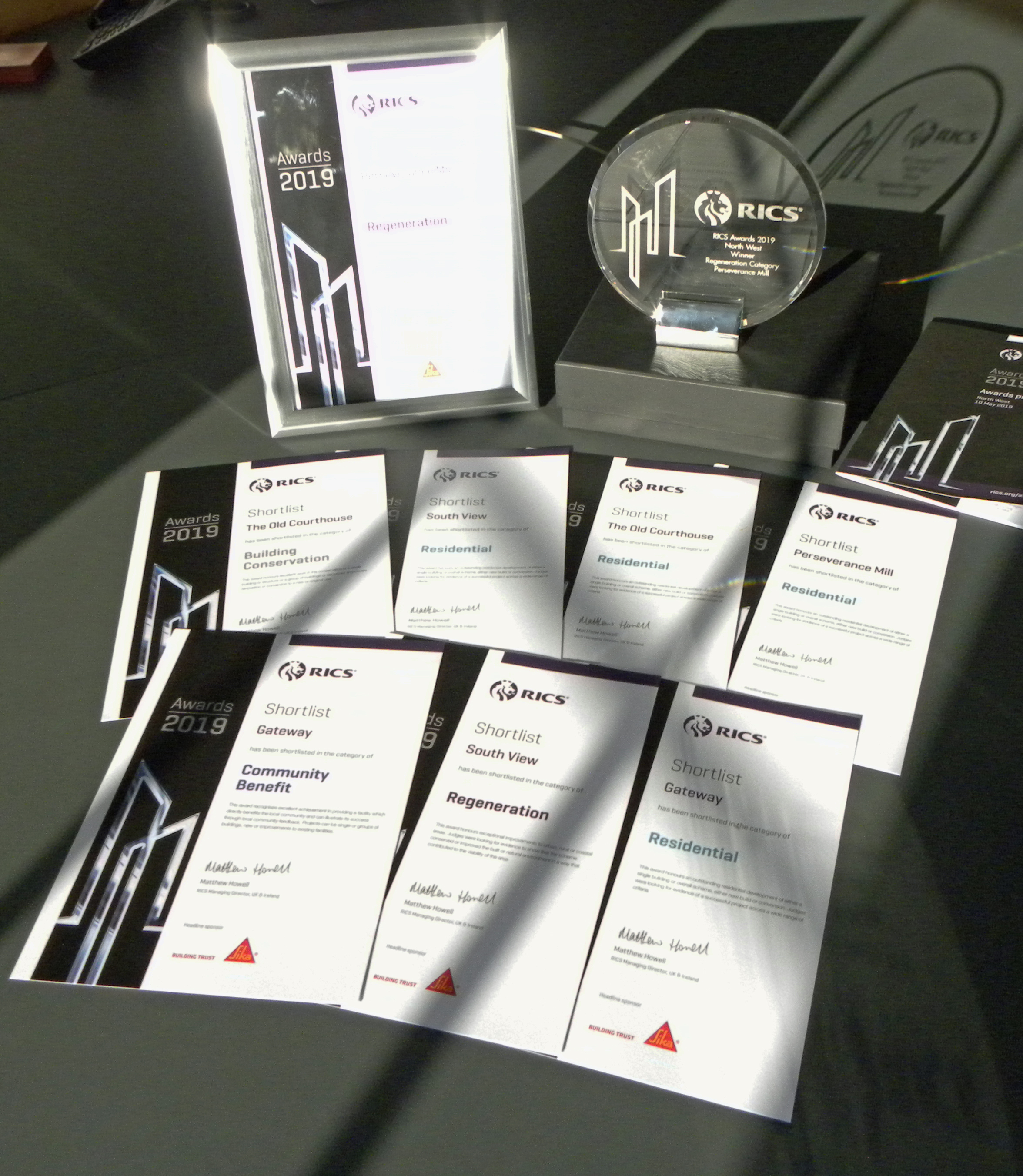 RICS North West Awards 2019 medals