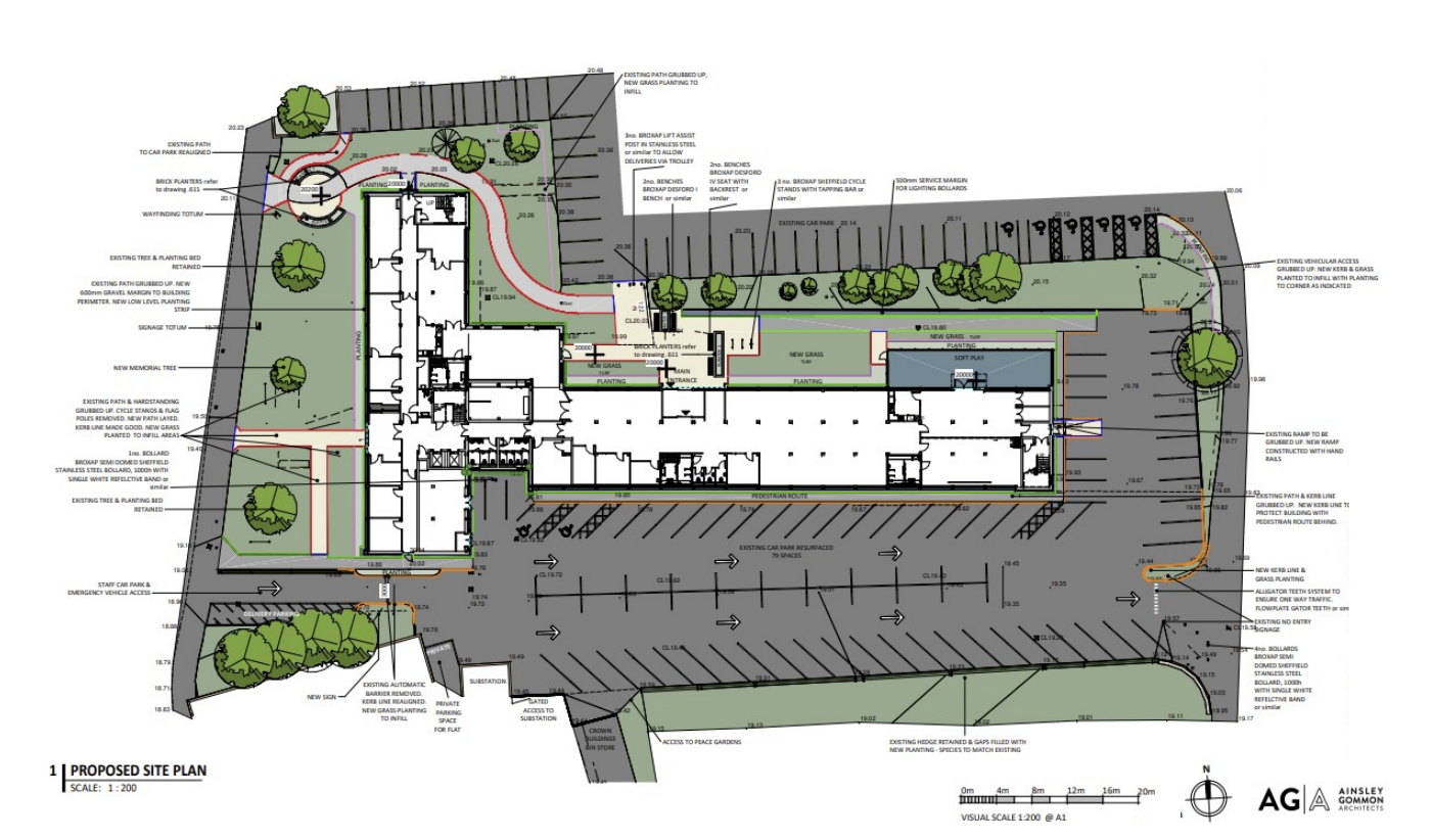 Site Layout Plan of Crown Buildings, Wrexham